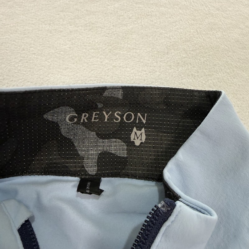 Greyson Golf Tate 1/4 Zip Pullover Solid Blue Performance Medium Long Sleeve gallery