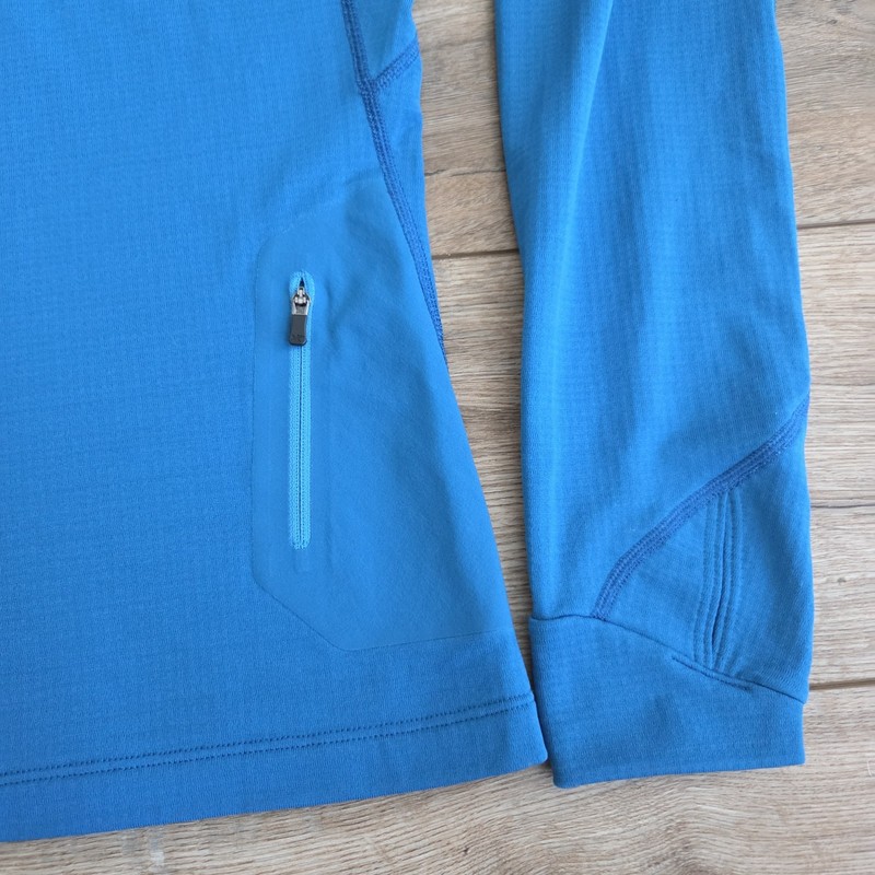 Arcteryx Thetis 1/4 Zip Neck Mens Medium Thermal Grid Fleece Blue Mid Base Layer gallery