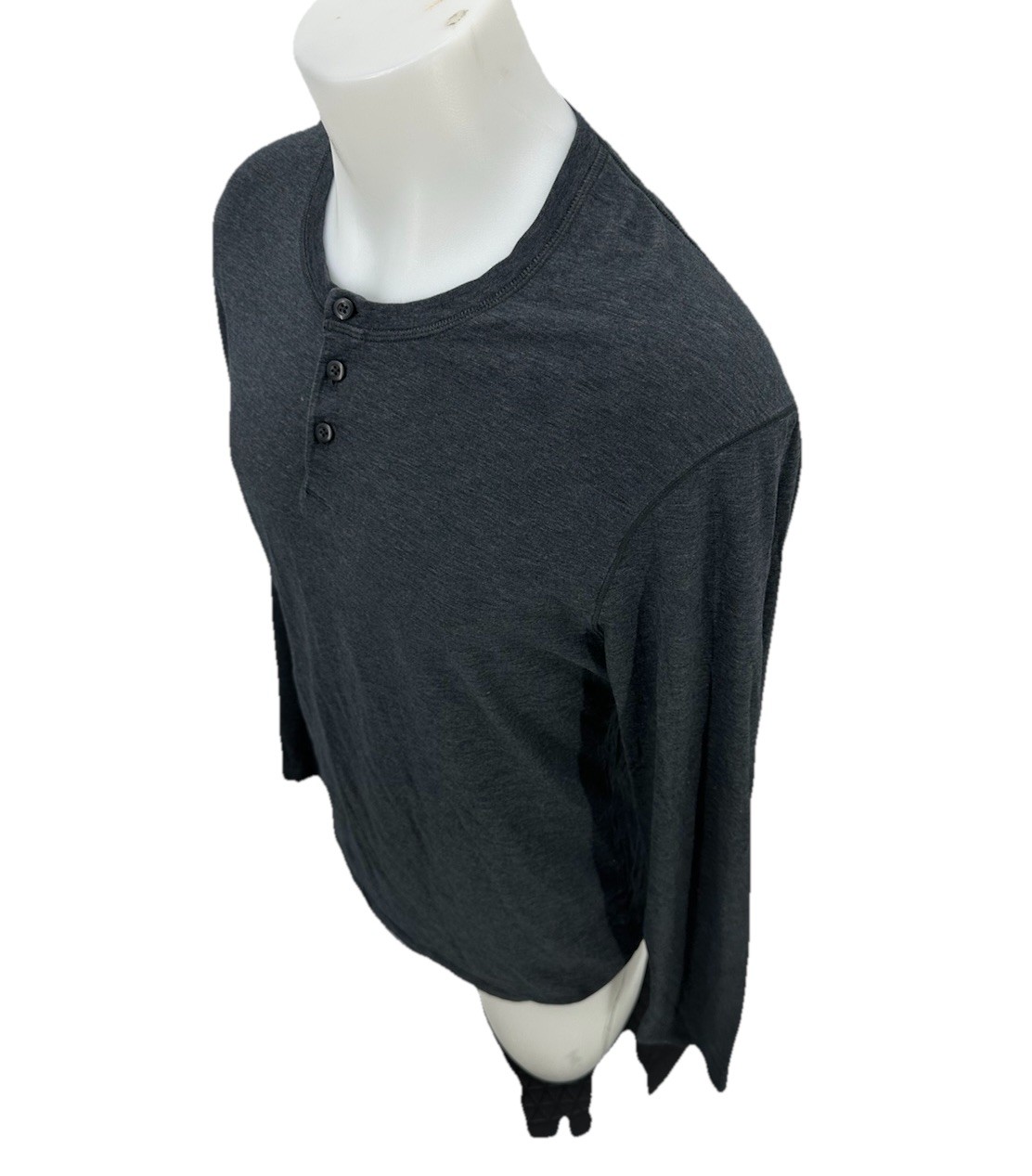 Lululemon Medium ? Men Pullover Long Sleeve Henley T-shirt Dark Grey KA4 gallery