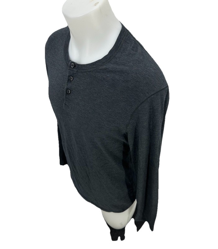 Lululemon Medium ? Men Pullover Long Sleeve Henley T-shirt Dark Grey KA4 gallery