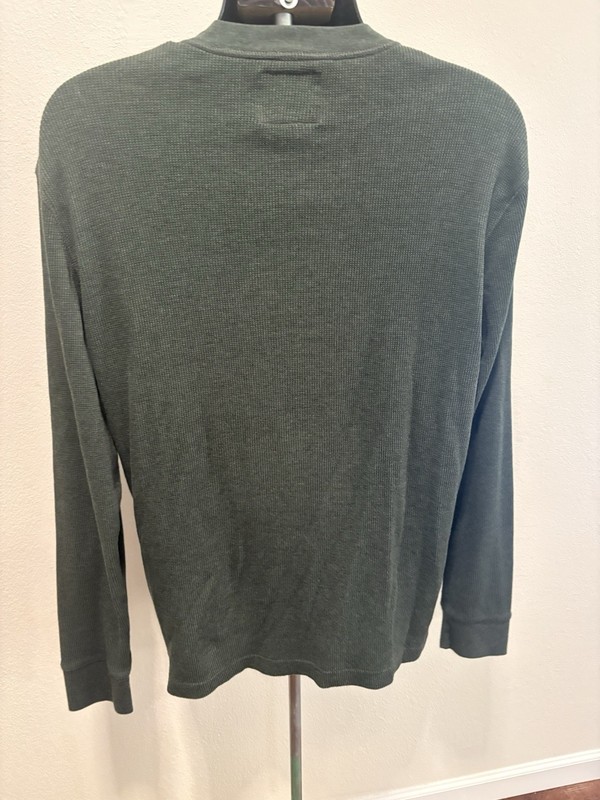 St Johns Bay Mens XL Pullover Henley Top Shirt Long Sleeve Green gallery