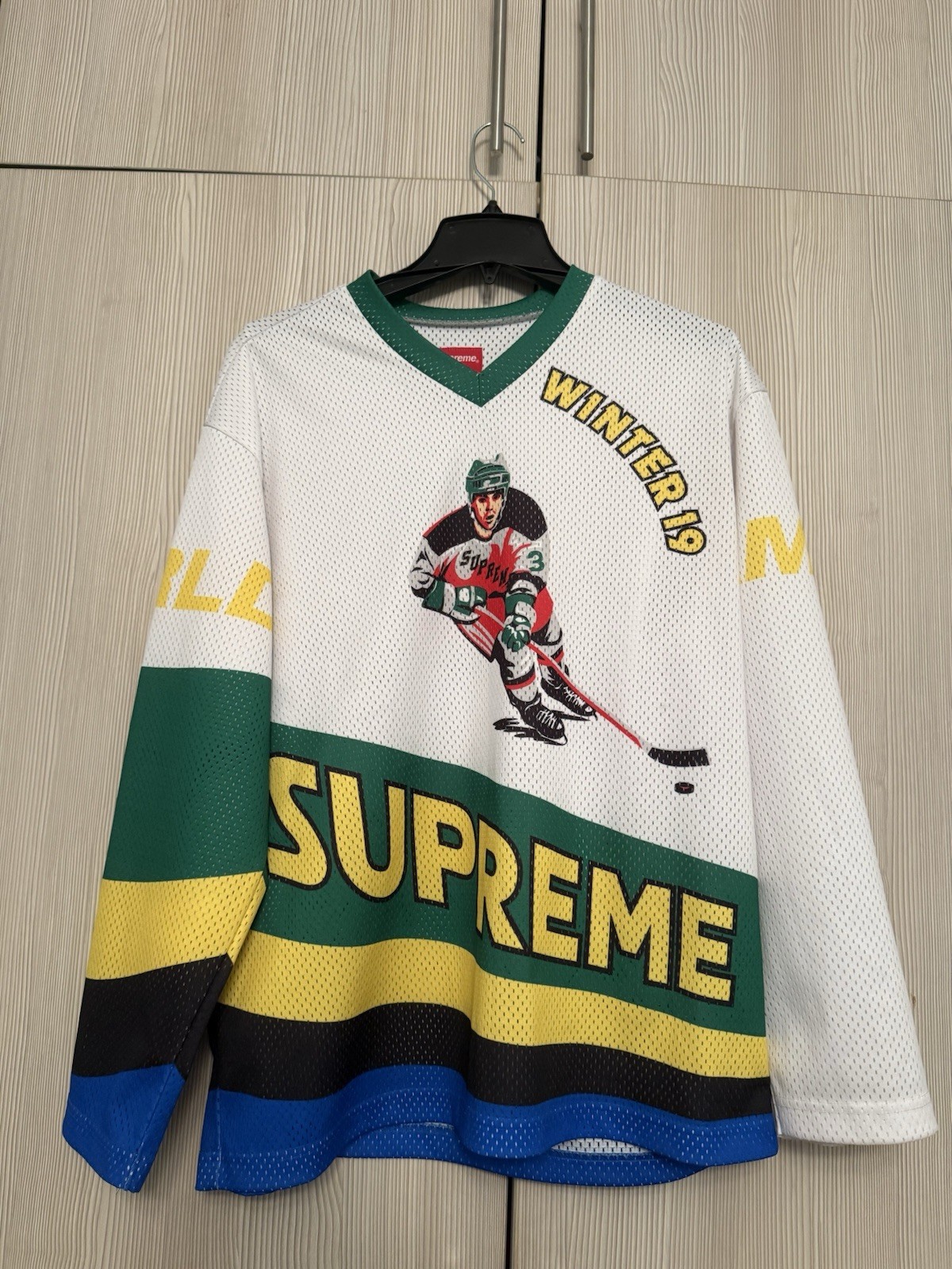 Supreme Crossover Hockey Jersey FW19 Men’s Small White Mesh Moto Shirt 2019 gallery
