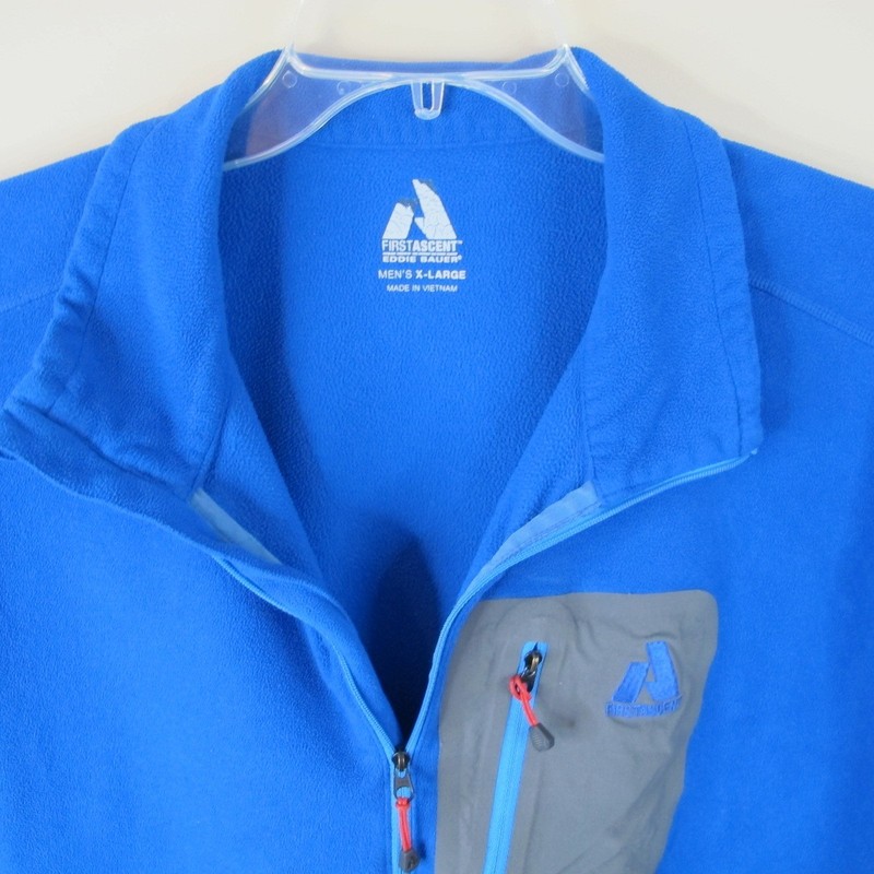 Eddie Bauer First Ascent 1/4 Zip Pullover Men's XL Blue Fleece Hiking Outdoor gallery