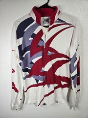 Vintage Spyder Ski Shirt Mens Size Medium Red White Blue Long Sleeve 1/4 Zip VTG