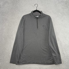 Under Armour Pullover Mens XL Gray ColdGear 1/4 Zip Fleece Loose Fit Mock Neck