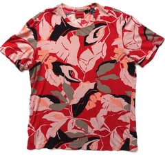 HUGO BOSS RED TAG~MINT!!~RED FLORAL PRINT 100% COTTON MEN’S XXL T-SHIRT