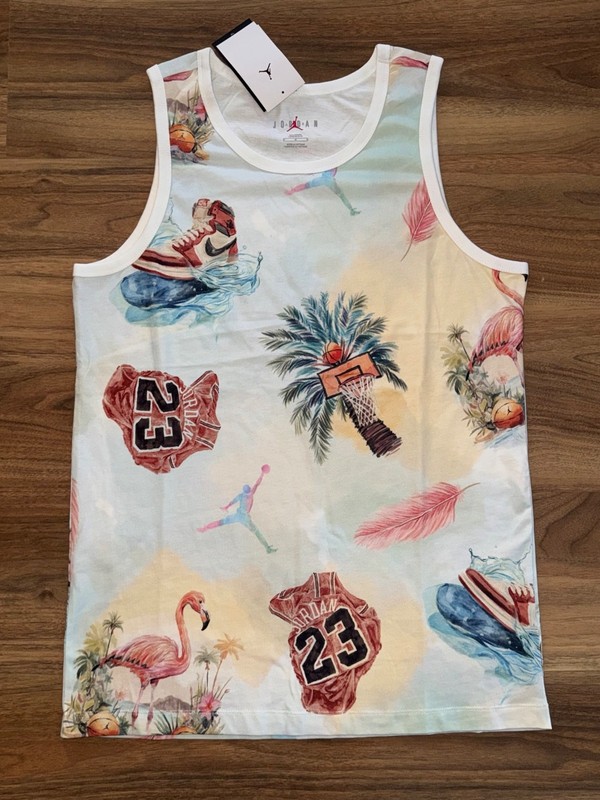 NWT Nike Air Jordan Flight Essentials Jersey Tank Top Flamingo HJ2403 100 M-T gallery