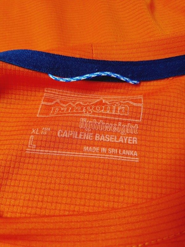 Patagonia Mens XL Capilene Lightweight Base Layer Long Sleeve Orange Hiking gallery