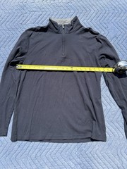 Michael Kors Men’s M Navy Cotton Solid 1/4 Zip Mock Neck Pullover Top