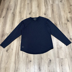 BYLT Drop Cut Lux Tee Men’s Size XL Blue Shirt Knit Polka Dot Long Sleeves