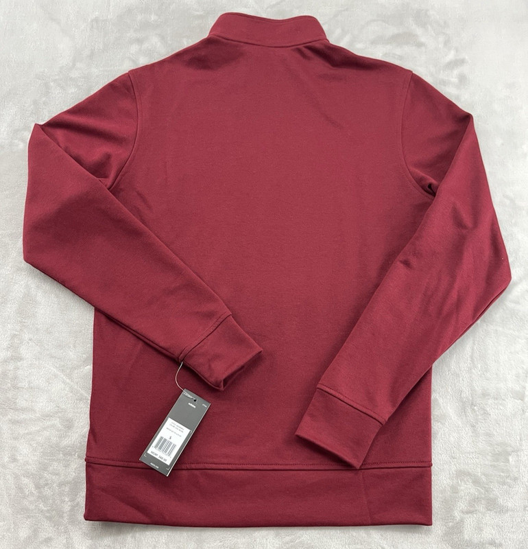 Adidas Go-To 1/4 Zip Pullover Men Small Burgundy Mock Neck 3-Stripes Activewear gallery
