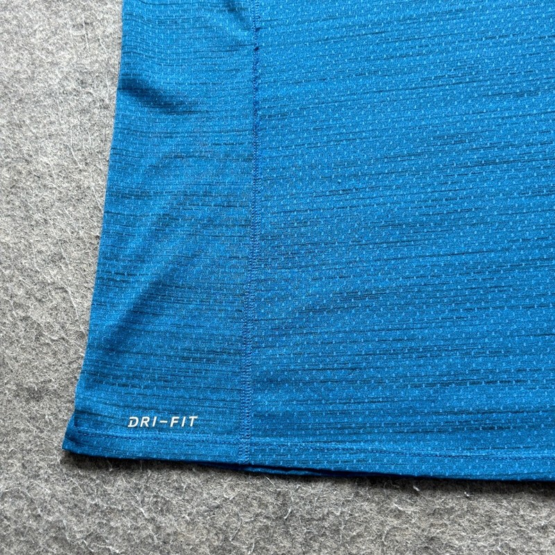 Nike Breathe Running T-Shirt Men L Blue Reflective Mesh Short Sleeve 904800 gallery