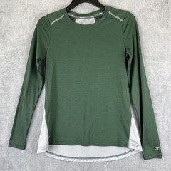 Champion Shirt Adult Small Green Vapor Power Train Mesh Performance Pullover LS