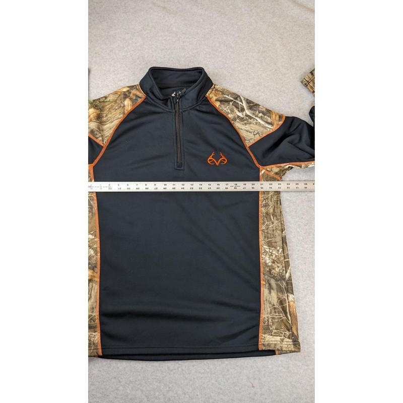Realtree Edge Shirt Mens Large Black Camo Buckhorn River Performance 1/4 Zip gallery