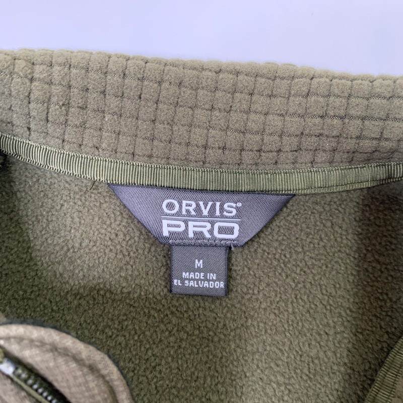Orvis PRO Sweatshirt Mens M Medium Moss Half Zip Fleece Waffle Knit Midlayer gallery