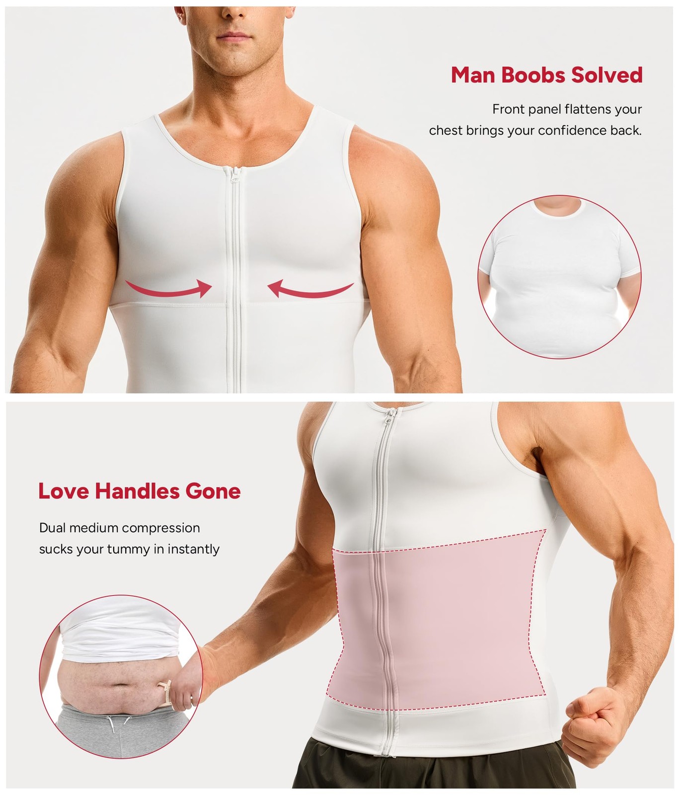 Compression Shirt Men Tank Top Compression Undershirt Mens Shapewear Body Sha... gallery