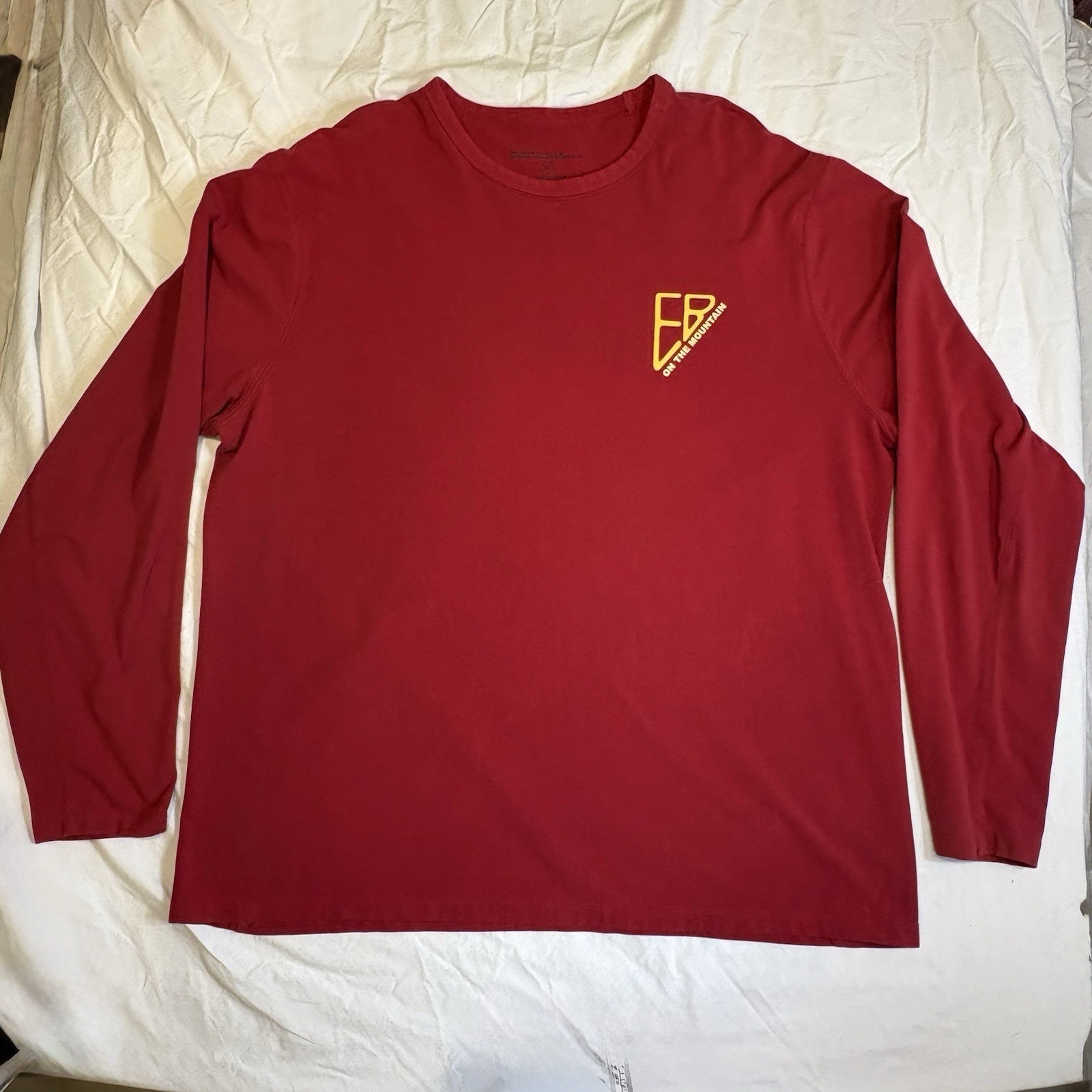 Eddie Bauer Sport EB On The Mountain Long Sleeve Shirt Red Adventure Mens XL gallery