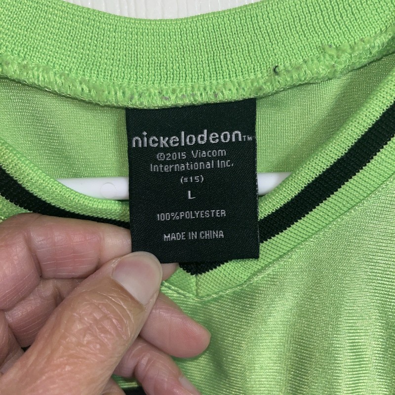 Nickelodeon Ninja Turtles Green and Black Jersey Athletic Top Large gallery