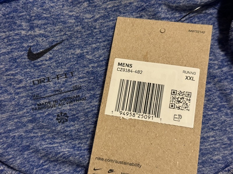 New XXL Nike Dri-FIT Rise 365 Running Division Heather Blue Shirt 3M CZ9184-482 gallery