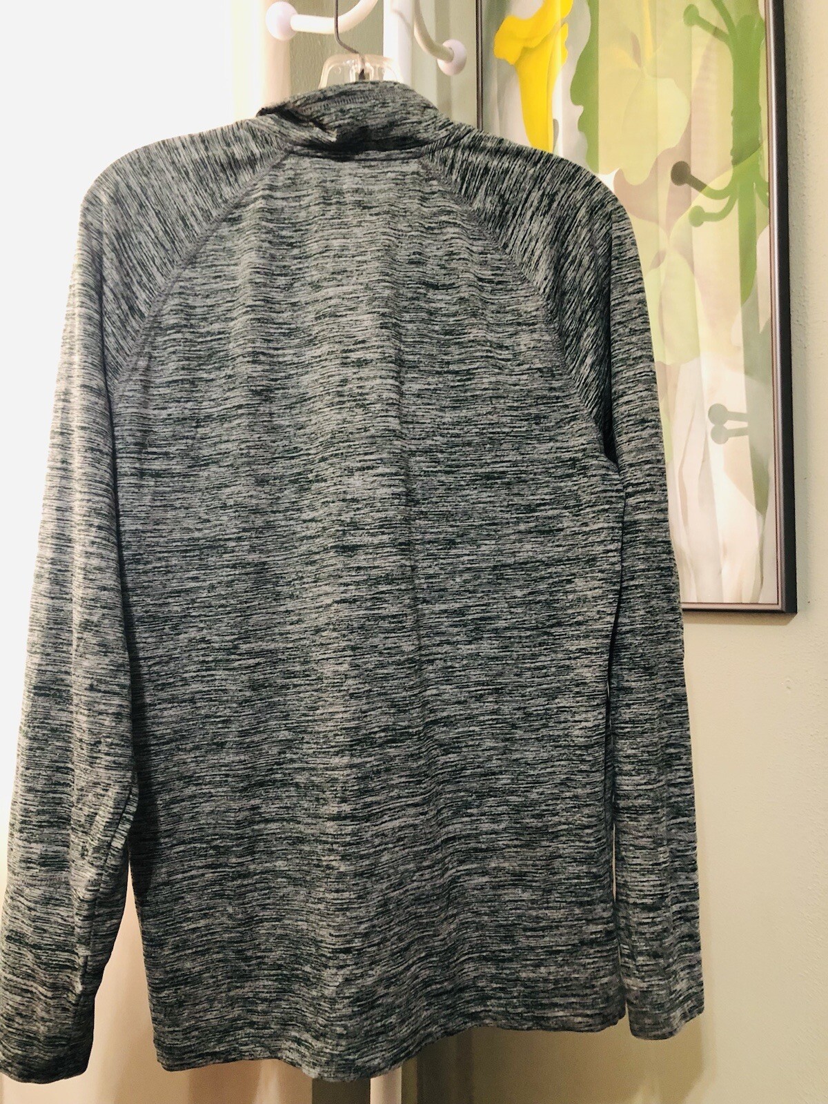 Pro Player Run Perform-Dri Long Sleeve Half Zip Shirt Green Gray Small gallery