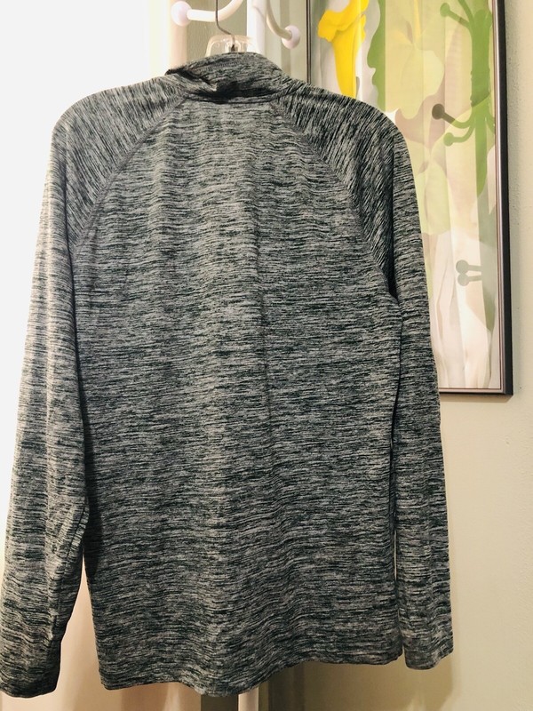 Pro Player Run Perform-Dri Long Sleeve Half Zip Shirt Green Gray Small gallery