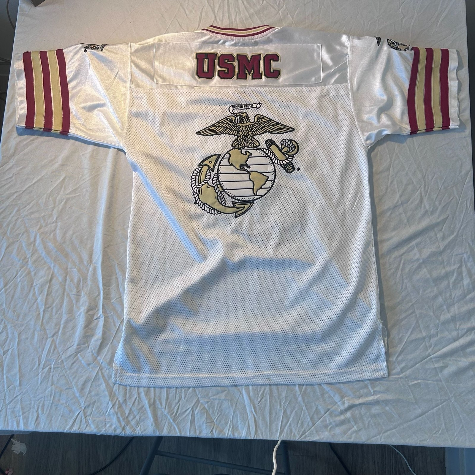 Rapid Dominance USMC Football Jersey White Mesh Military Graphic Medium Y2K gallery