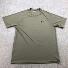 Under Armour Shirt Mens Large Green Loose Fit Short Sleeve Athletic Training Top