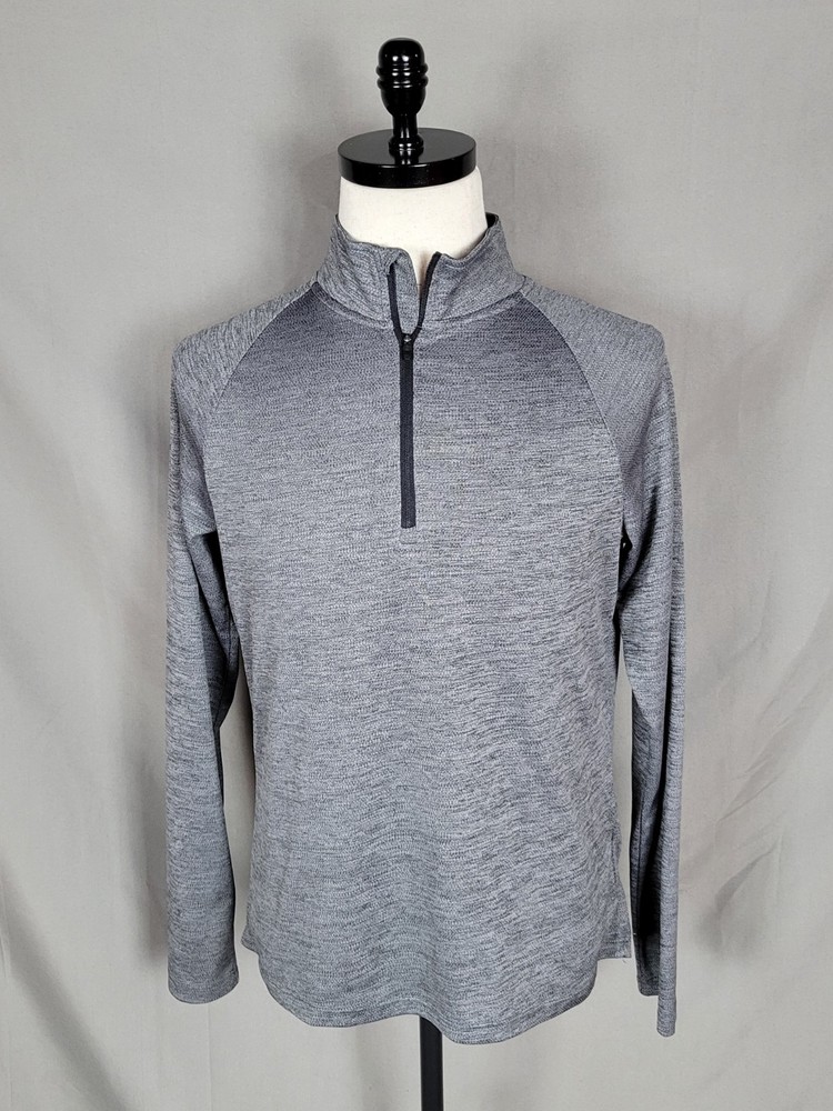 Layer 8 Quick Dry Performance Mens Small Gray 1/4 Zip Long Sleeve Athletic Shirt