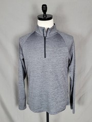 Layer 8 Quick Dry Performance Mens Small Gray 1/4 Zip Long Sleeve Athletic Shirt
