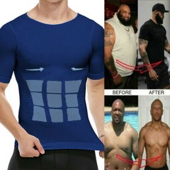 Men Slimming Body Shaper Posture Corrector Vests Abdomen Compression Shirts Tops