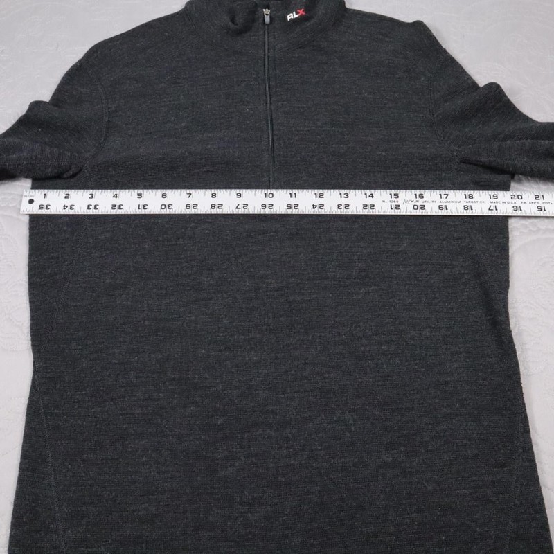 VTG RLX Ralph Lauren Wool 1/4 Zip Pullover Sweater Mens S Gray Golf Knit Padded gallery