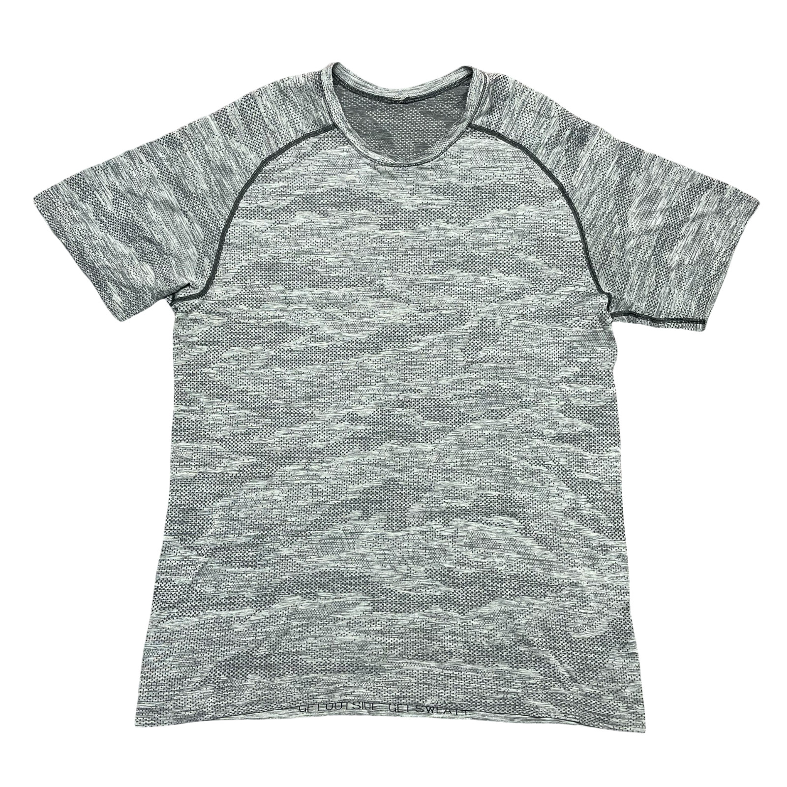 Lululemon Shirt Men's Large Gray Camo Metal Vent Tech Active Wear Workout Gym gallery