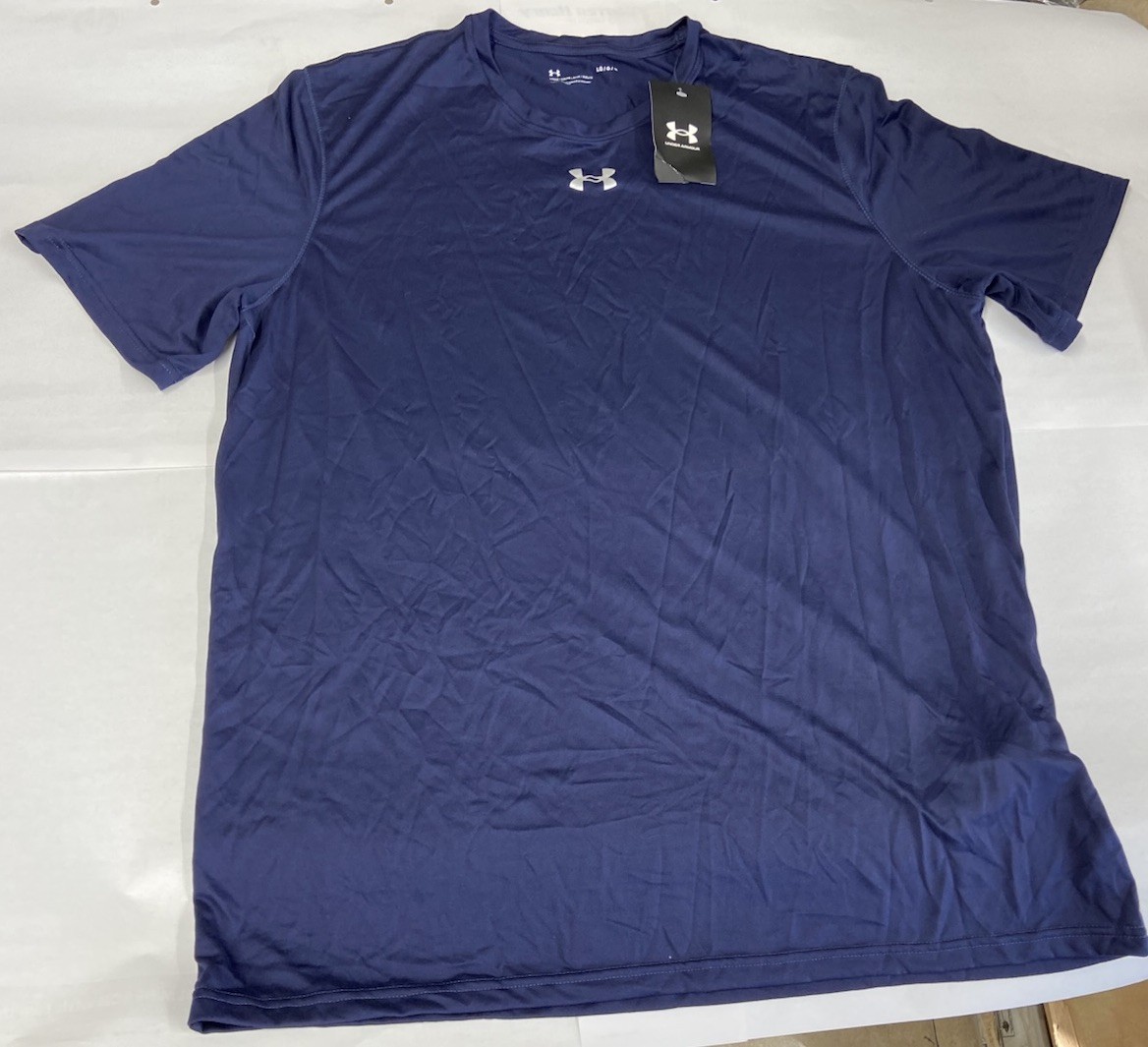 NEW MEN'S UNDER ARMOUR LOCKER TEE 2.0 SS SHORT SLEEVE COLOR NAVY BLUE LG/G LOOSE gallery