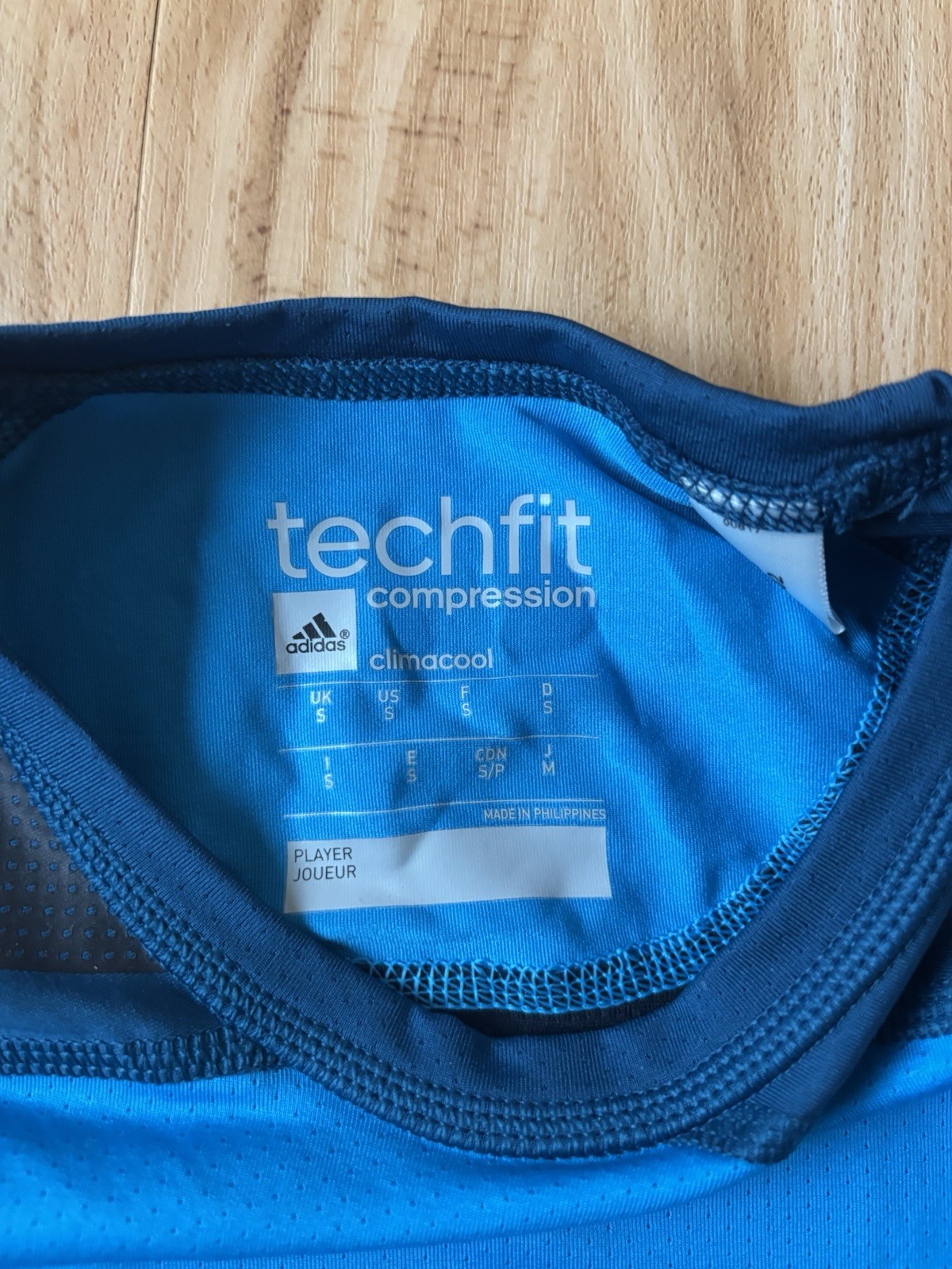 adidas Techfit Compression Climacool Men's Short Sleeve T-Shirt Blue Black S gallery