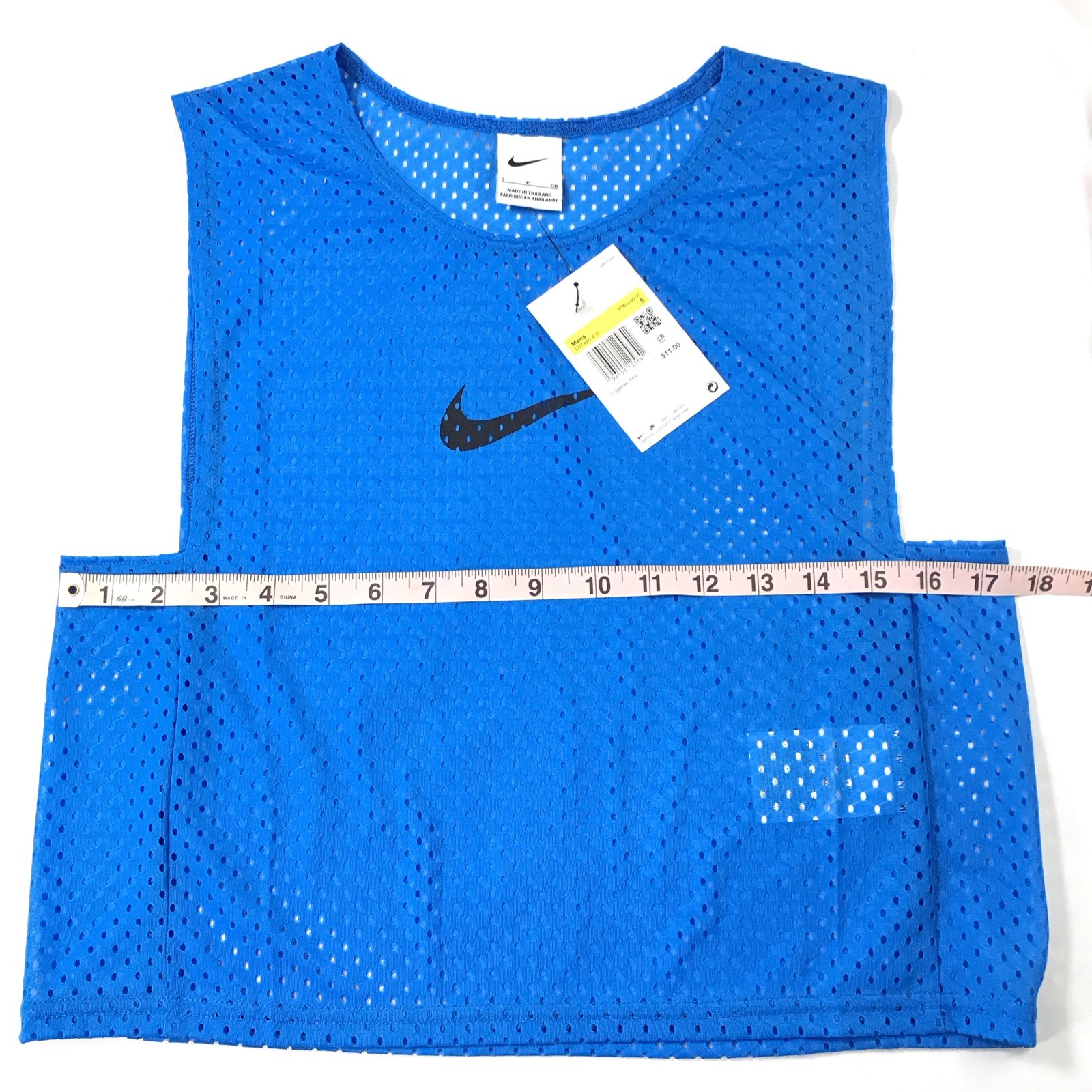 Nike Mens Mesh Blue Training Soccer Football Vest Black Swoosh Size Small gallery