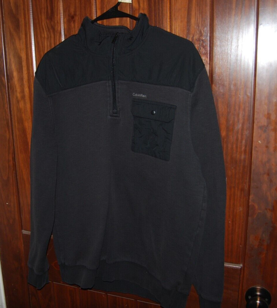 Calvin Klein Mens Performance Lightweight 1/4 Zip Long Sleeve Pullover Black XL