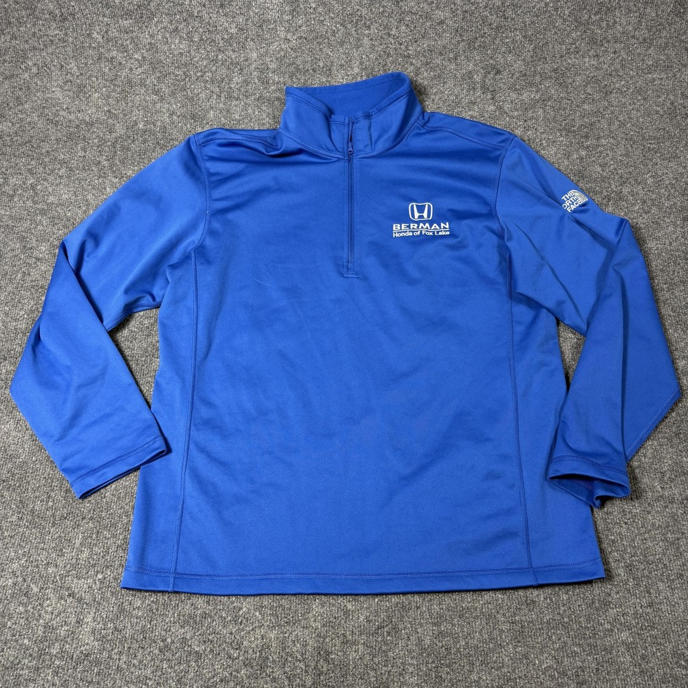 The North Face Pullover Mens XL Blue 1/4 Zip Long Sleeve Honda Berman Dealer Top