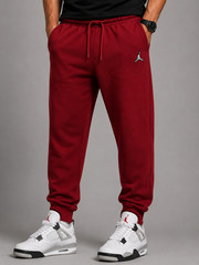 Jordan Boys Sweatpants Red Fleece Drawstring Size M Regular