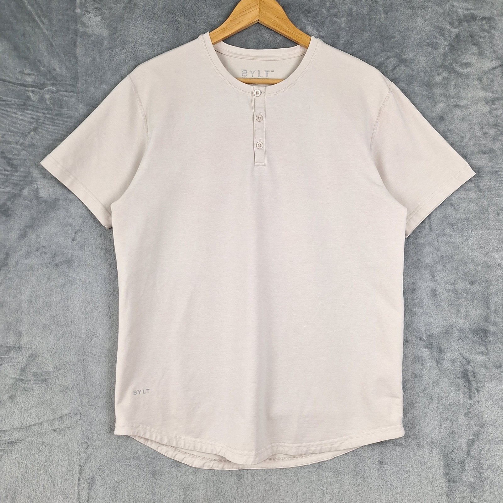 Bylt Top Large Lux Henley Drop Cut Lightweight Curved Hem Athleisure Casual gallery