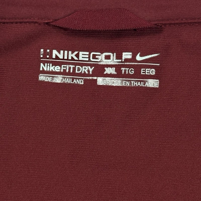 Nike Golf Fit Dry Quarter Zip Pullover Men’s Maroon Red Beige Accents Size XXL gallery
