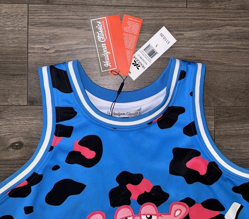 Headgear Classics Leopard Print Pink Panther Miami Basketball Jersey Mens Small gallery
