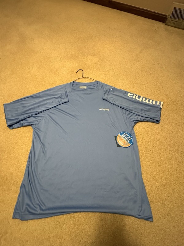 NWT COLUMBIA MEN"S PFG DEEP WAVES LONG SLEEVE WICKING SHIRT, LARGE L UPF 50 gallery
