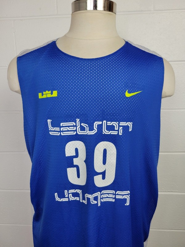 Nike Lebron James EYBL Reversible Basketball Jersey White Blue XXLT gallery