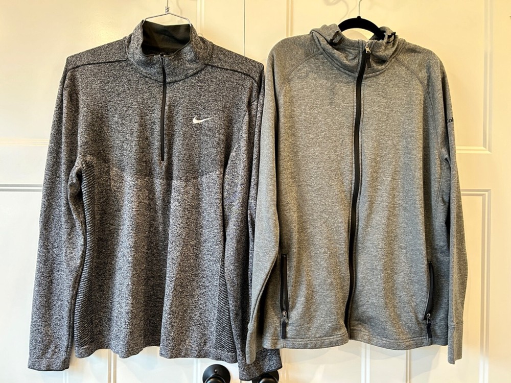 Mens NIKE Golf Dri-Fit 1/4 Zip XXL Pullover & COLUMBIA Ace Full Zip Jacket XL