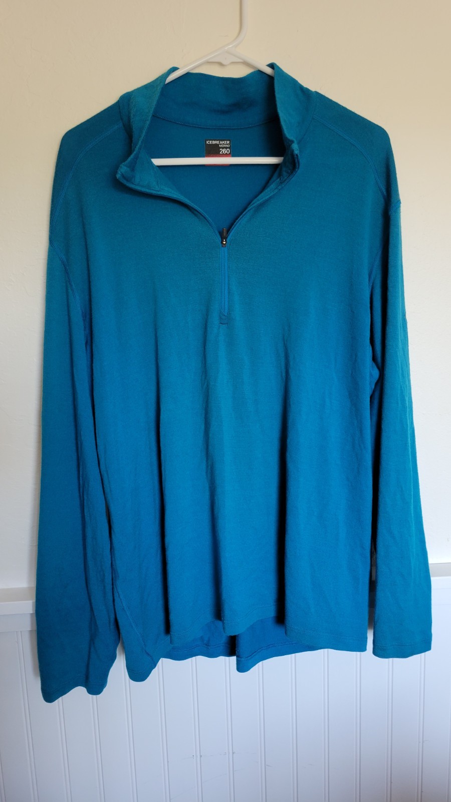 Icebreaker Merino 260 Men's Size 2XL Blue 100% Wool 1/4 Zip Base Layer Jumper gallery