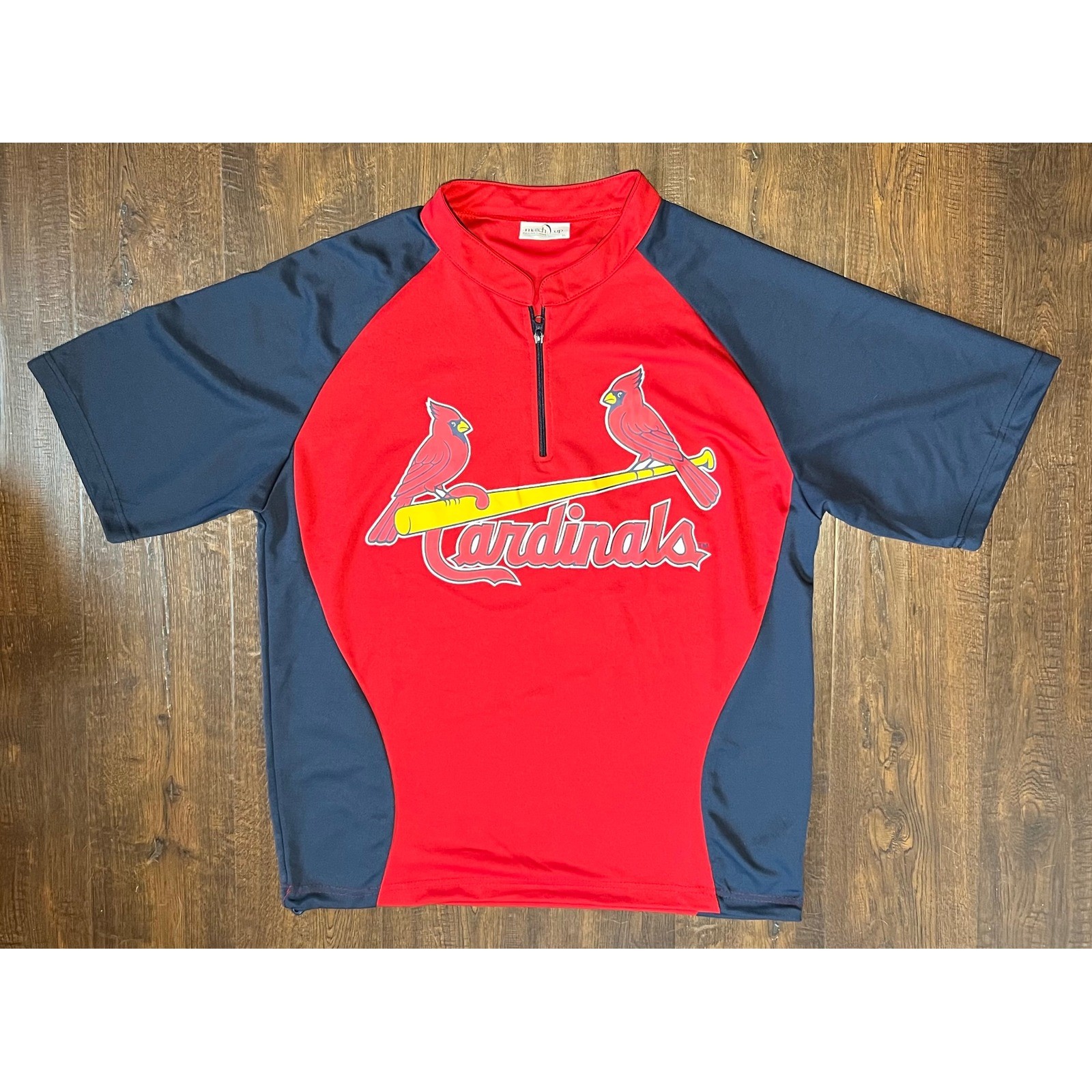 Match Up St Louis Cardinals MLB Quarter Zip Performance Shirt Mens XL Red Navy gallery