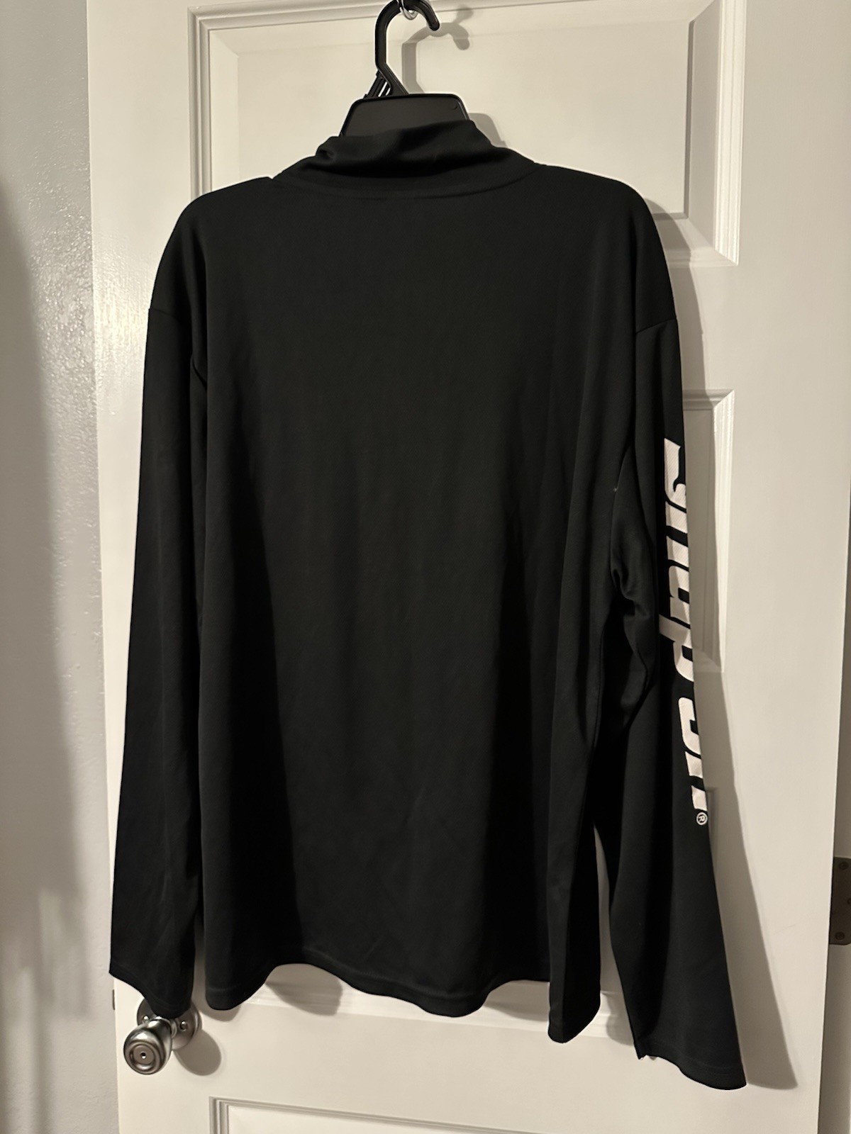 Snap-On Quarter Zip Shirt Black Performance Pullover Mens Size XL Long Sleeve gallery