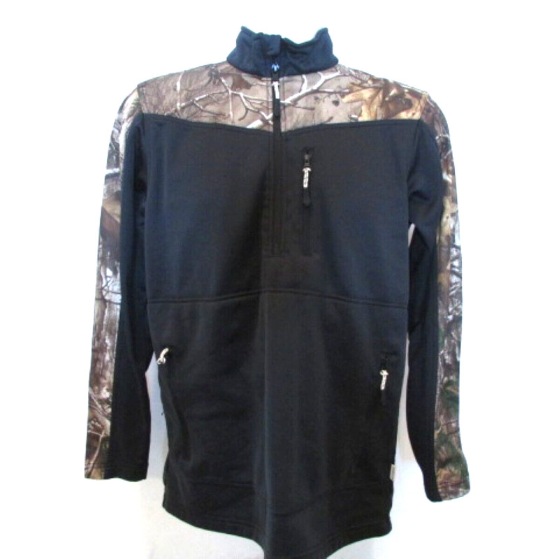 Magellan Outdoors Adventure Gear Men's Black & Camo 1/4 Zip Jacket Small gallery