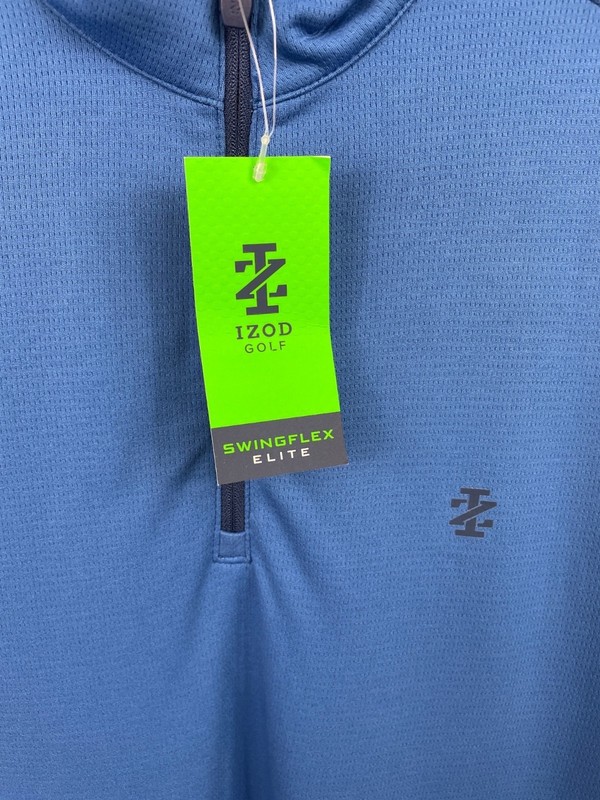 Izod Golf Swingflex Elite Quick-Dry Blue 1/4-Zip Pullover Mens Size M gallery