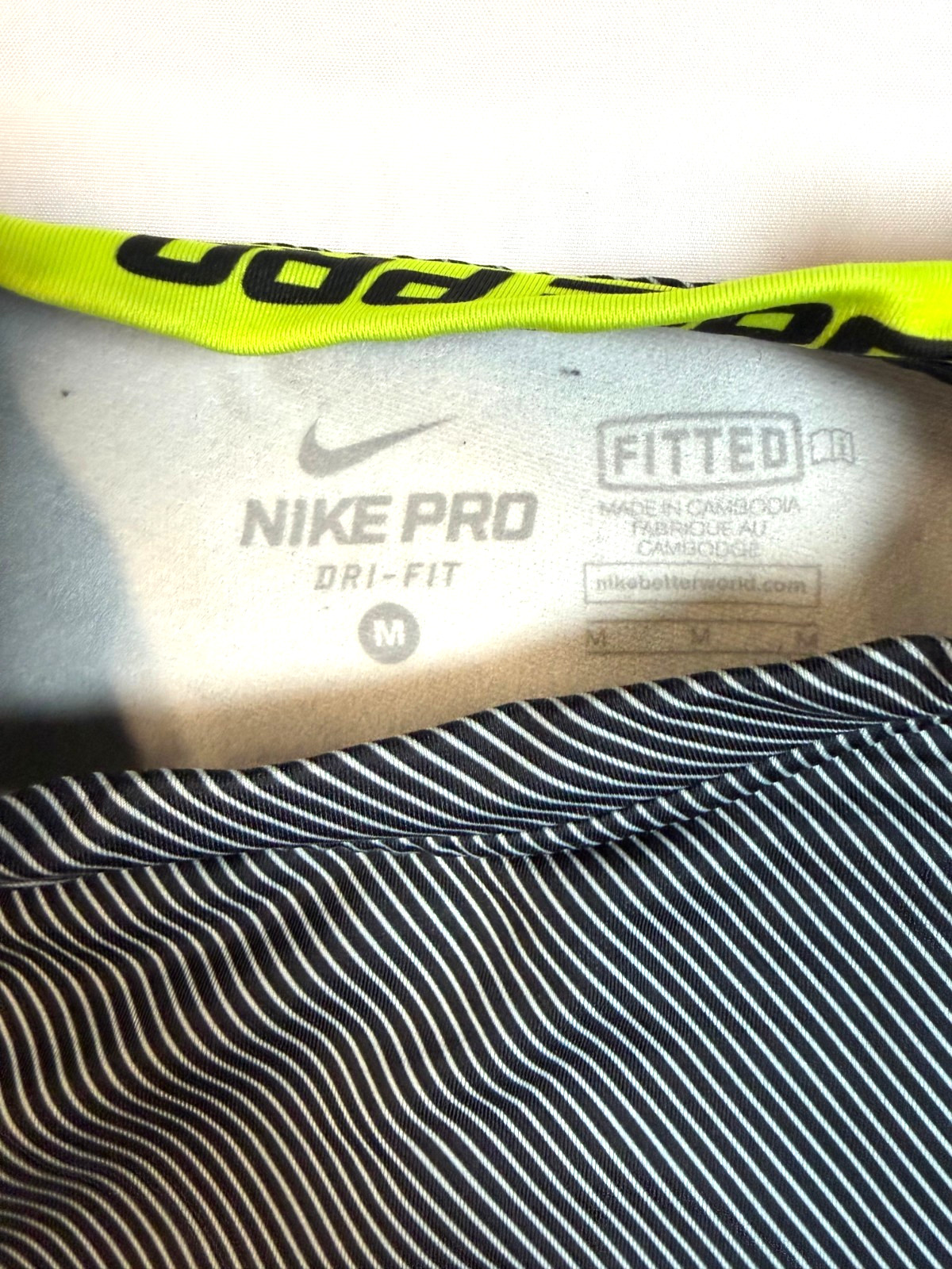 Nike Pro Hyperwarm Aeroloft Light Grey & Yellow Training Top Men’s Size M gallery